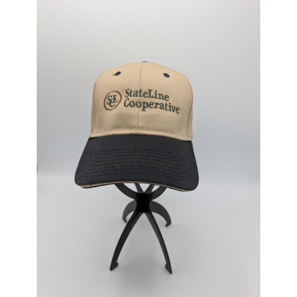 StateLine Cooperative Brown Baseball Cap Hat Adjustable Hook and Loop